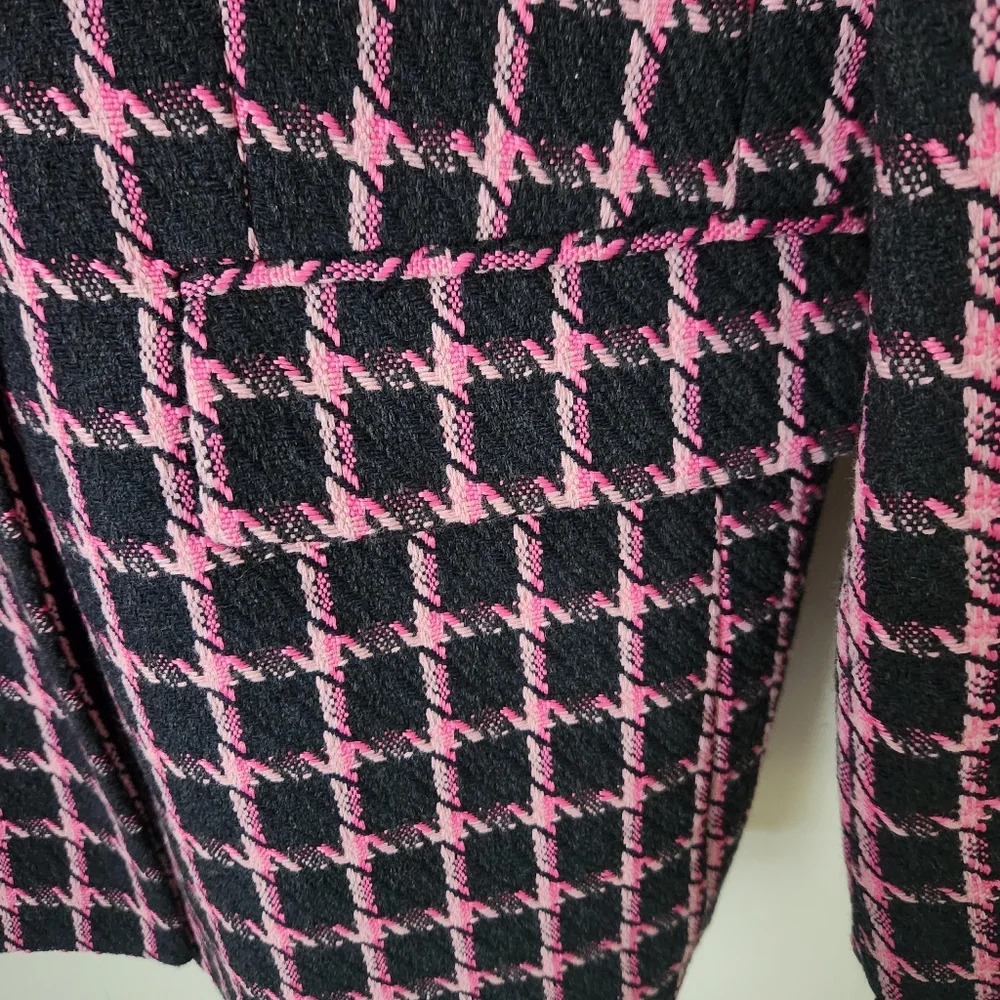 NWT Rachel Zoe | Double Breasted Wool Blend Check Patterned Blazer - Size XL - Picture 6 of 12